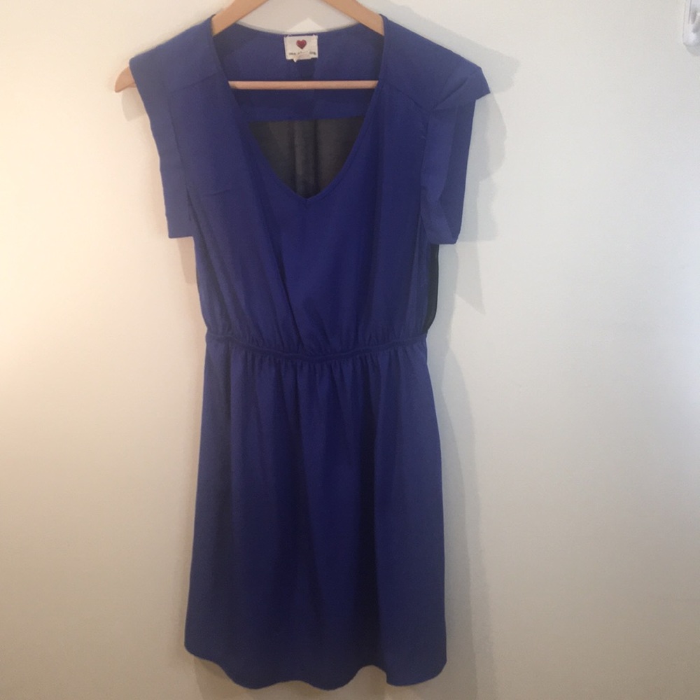 Sexy Cobalt Blue Dress w/ black sheer back S